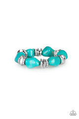 Stone Age Stunner - Blue Turquoise and Rhinestone Bracelet - A Diva Mentality 