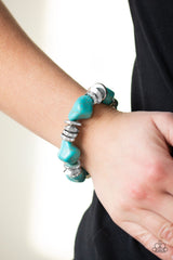 Stone Age Stunner - Blue Turquoise and Rhinestone Bracelet - A Diva Mentality 