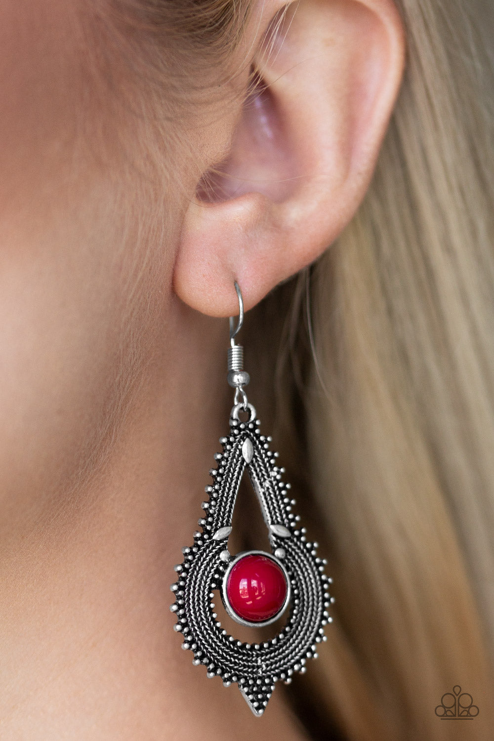 Zoomin Zumba Red Paparazzi Earrings