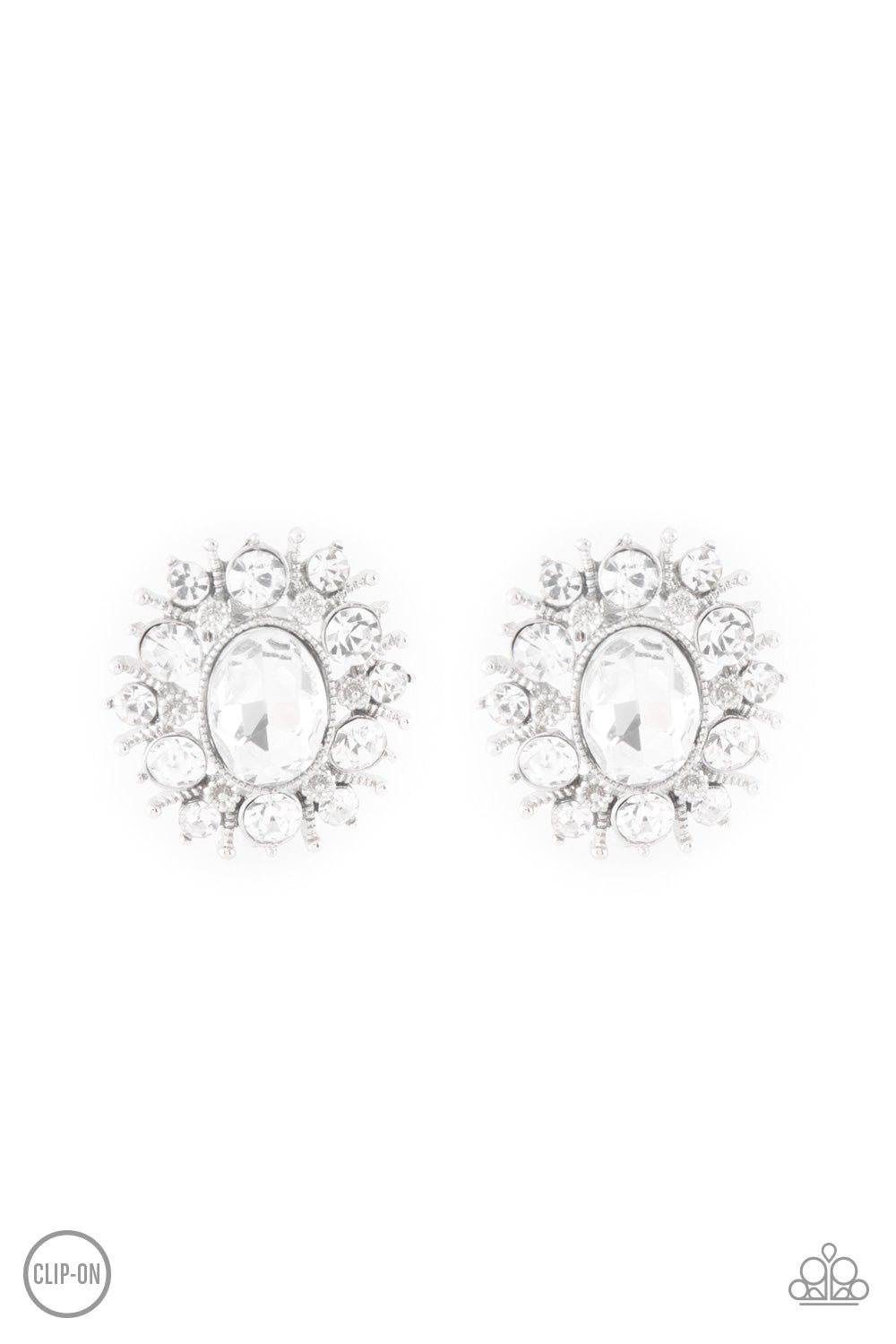 Serious Star Power White Earrings - A Diva Mentality 