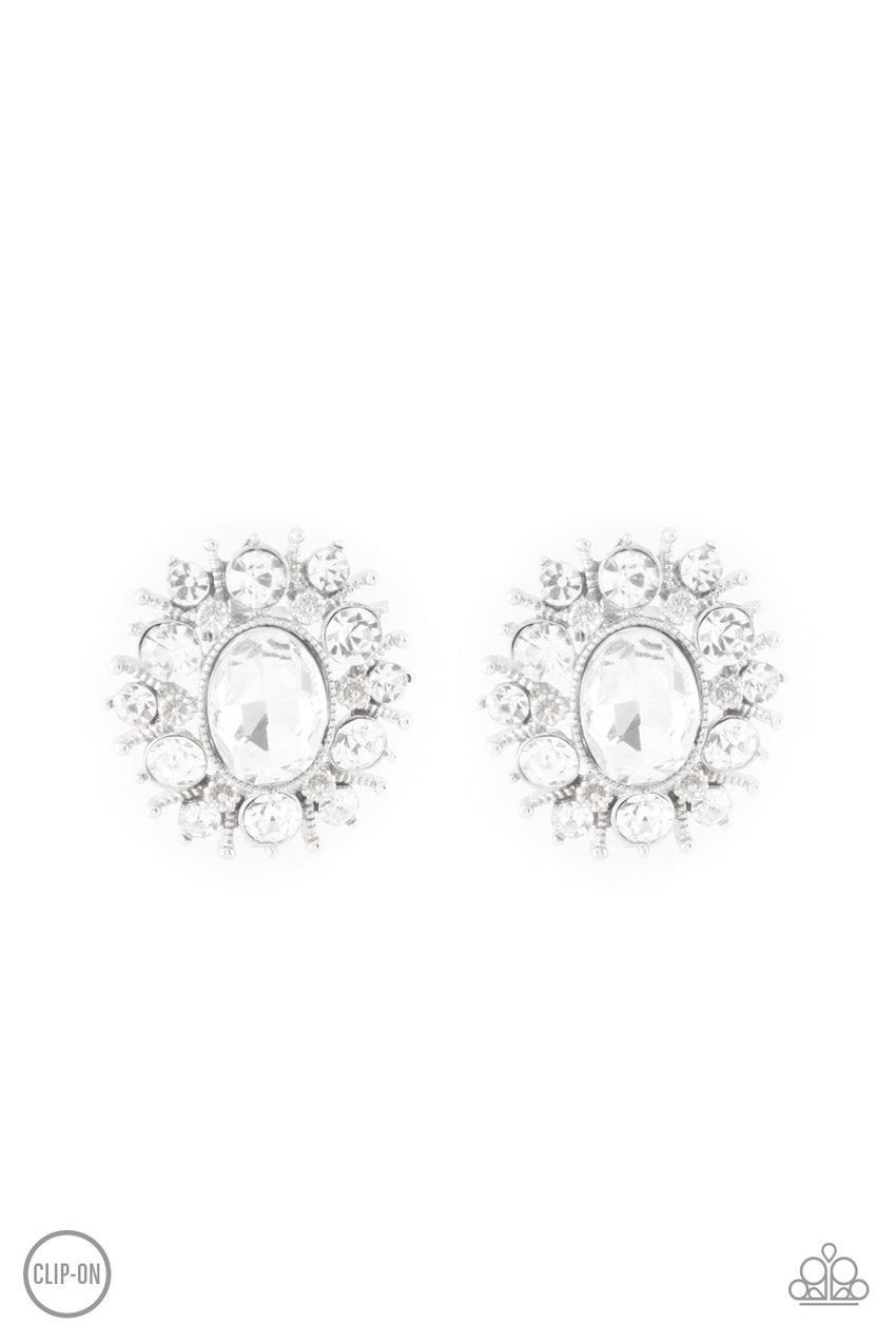Serious Star Power White Earrings - A Diva Mentality 
