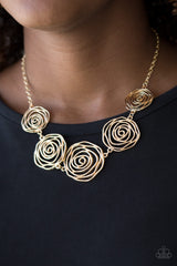 Rosy Rosette Gold Fashion Jewelry Set - A Diva Mentality 