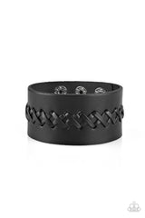 Be A Sport - Men's Black Leather Bracelet - A Diva Mentality 