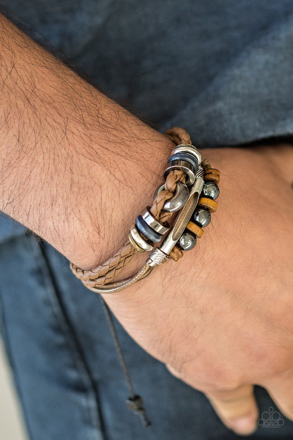 Hello Hiker - Men's Brown Leather Bracelet - A Diva Mentality 