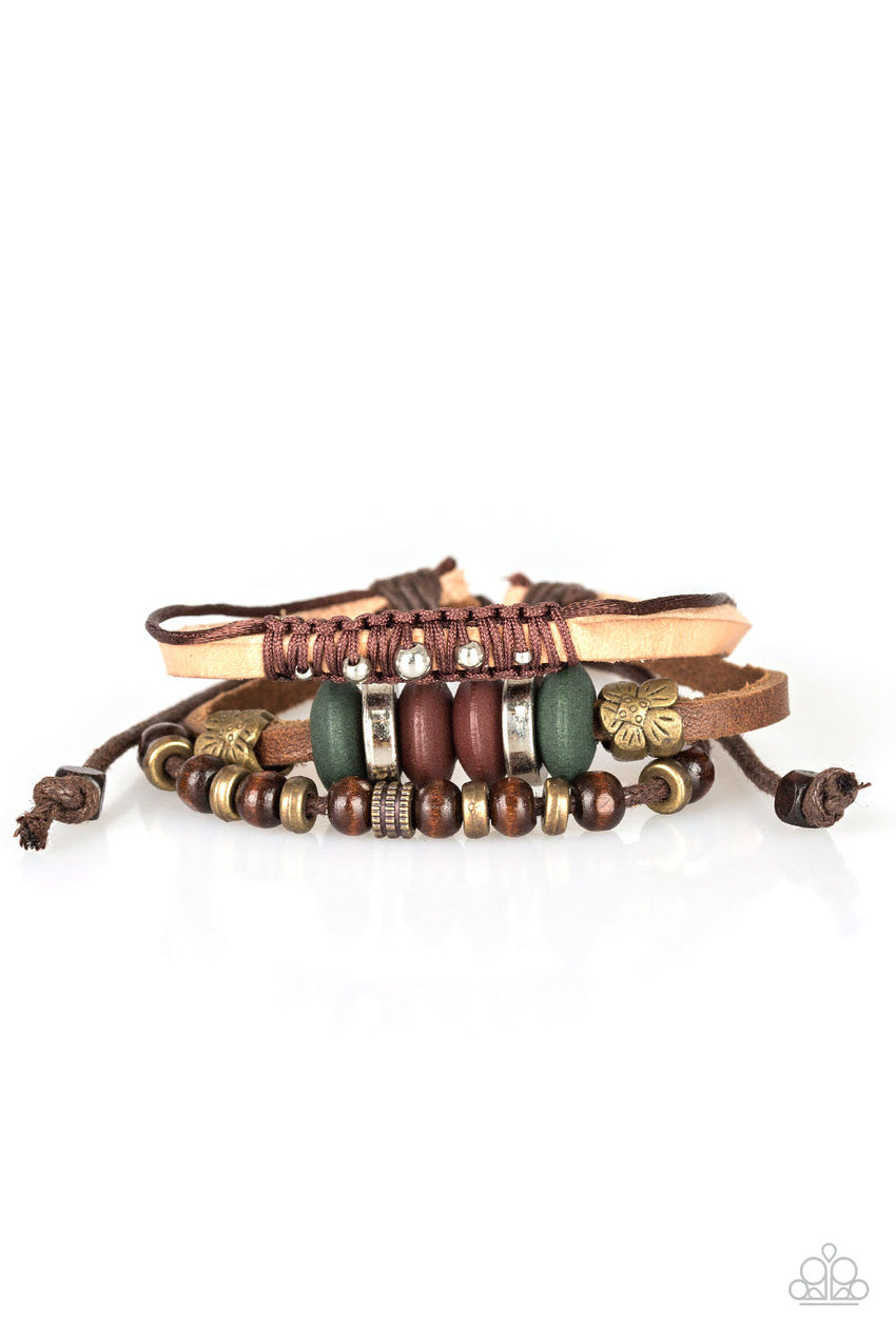 Country Campout Men Leather Paparazzi Bracelet