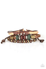 Country Campout Men Leather Paparazzi Bracelet
