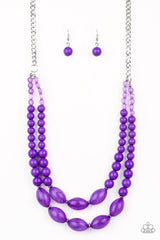 Sundae Shoppe - Purple Necklace With Matching Earrings - A Diva Mentality 