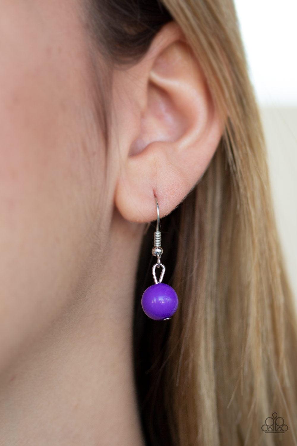 Sundae Shoppe - Purple Necklace With Matching Earrings - A Diva Mentality 