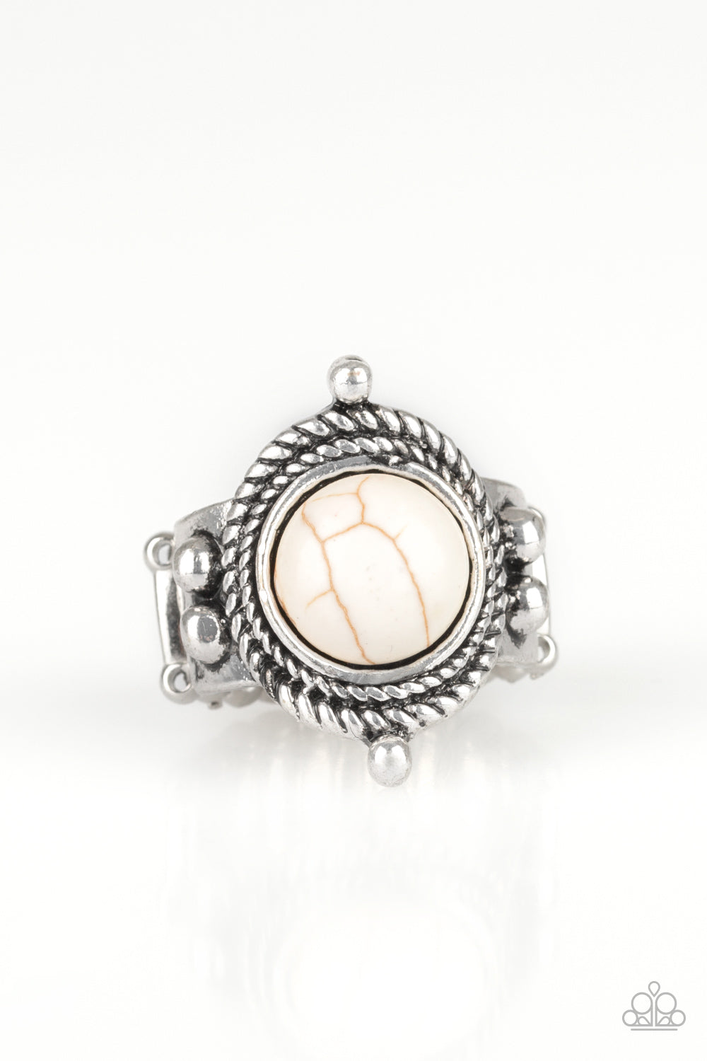 Prone To Wander White Paparazzi Ring