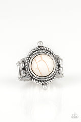 Prone To Wander White Paparazzi Ring