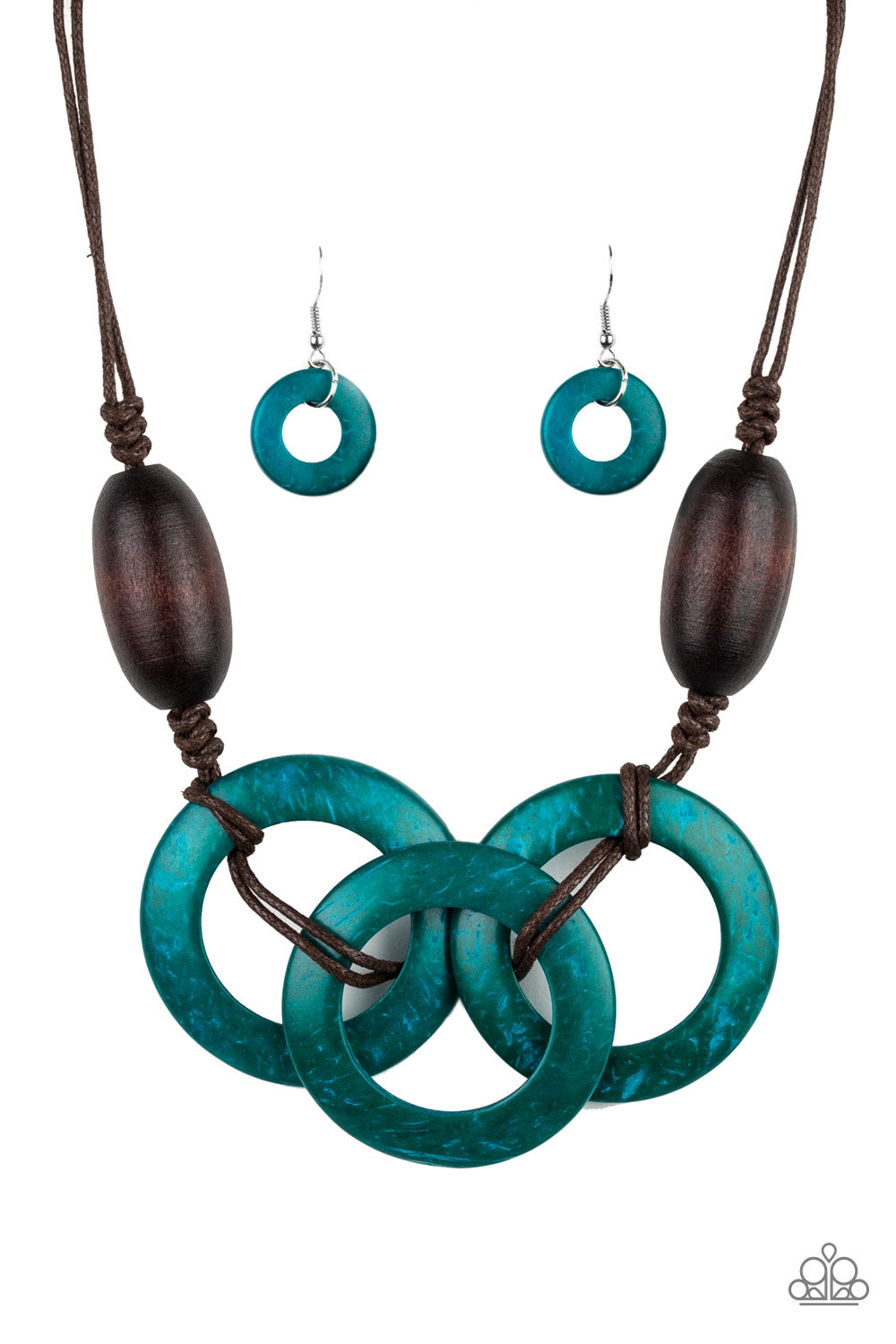 Bahama Drama - Blue Necklace With Matching Earrings - A Diva Mentality 