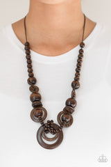 Boardwalk Party - Brown Necklace With Matching Earrings - A Diva Mentality 