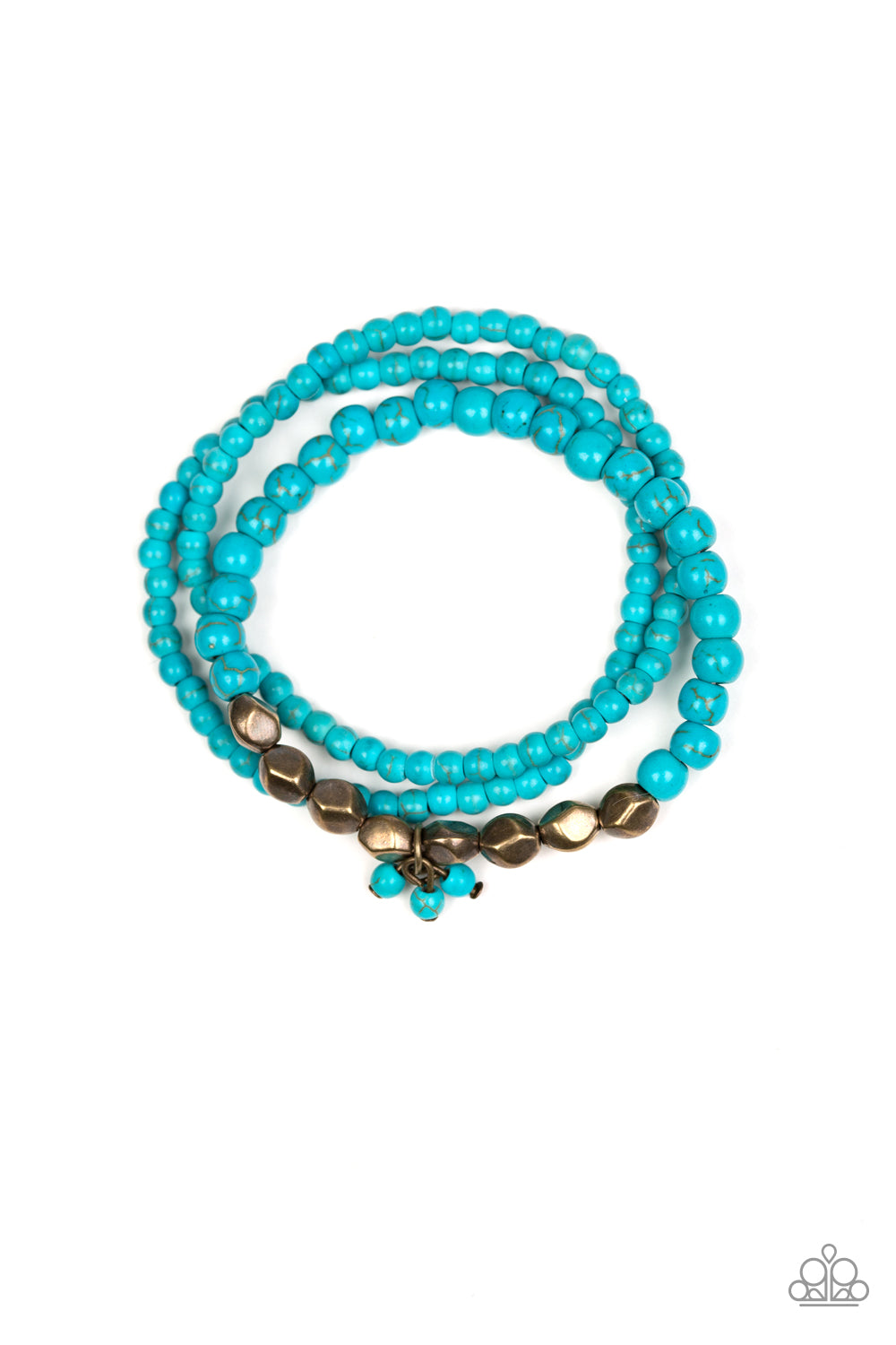 Tour de Tranquility - Brass Turquoise Bracelet - A Diva Mentality 