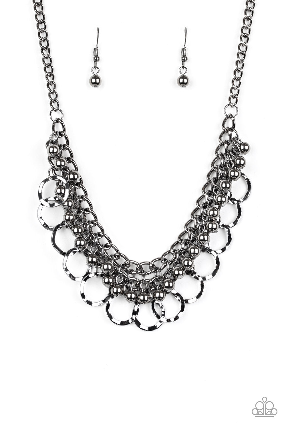 Ring Leader Radiance - Black Necklace With Matching Earrings - A Diva Mentality 