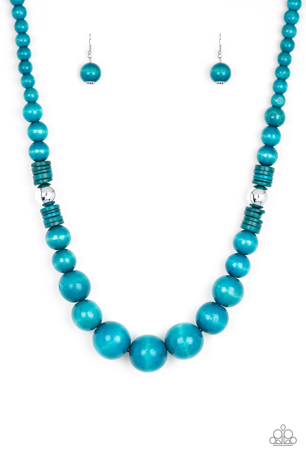 Panama Panorama - Blue Necklace With Matching Earrings - A Diva Mentality 