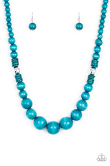 Panama Panorama - Blue Necklace With Matching Earrings - A Diva Mentality 