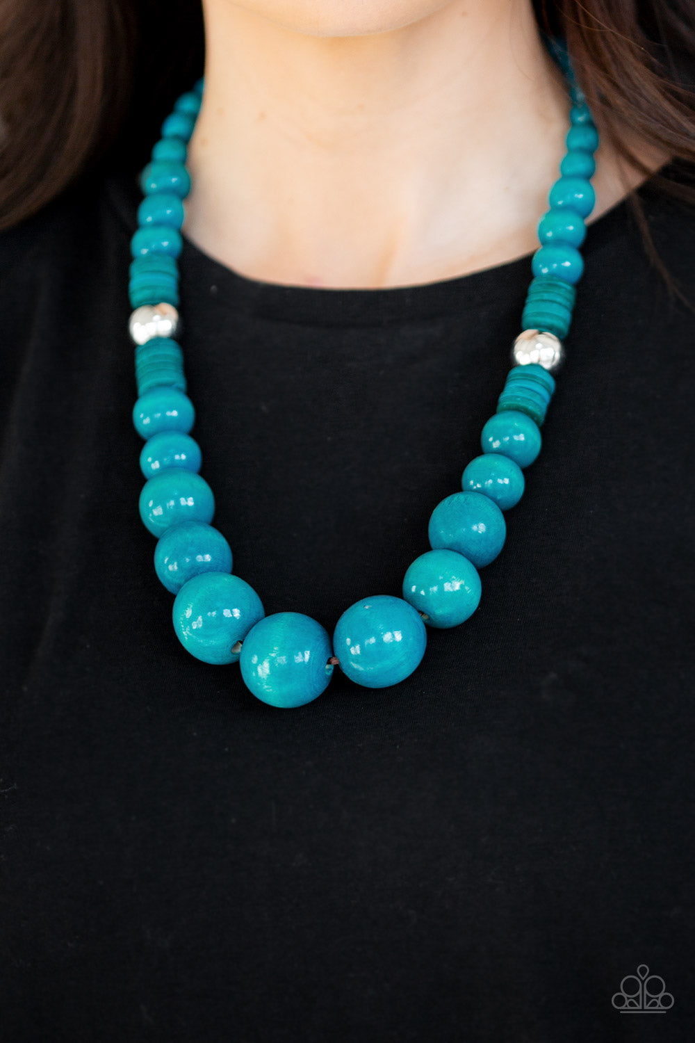 Panama Panorama - Blue Necklace With Matching Earrings - A Diva Mentality 