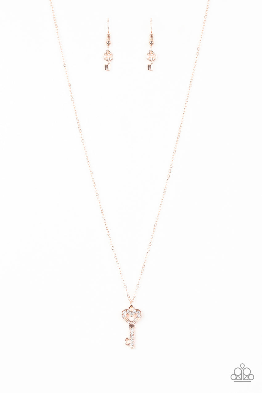 Lock Up Your Valuables - Rose Gold Necklace - A Diva Mentality 