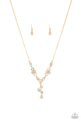 Five-Star Starlet - Gold Necklace With Matching Earrings - A Diva Mentality 