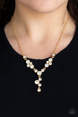 Five-Star Starlet - Gold Necklace With Matching Earrings - A Diva Mentality 