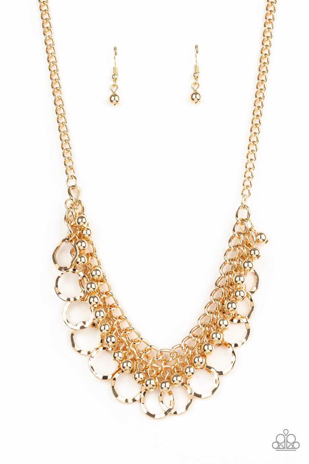 Ring Leader Radiance - Gold Necklace With Matching Earrings - A Diva Mentality 