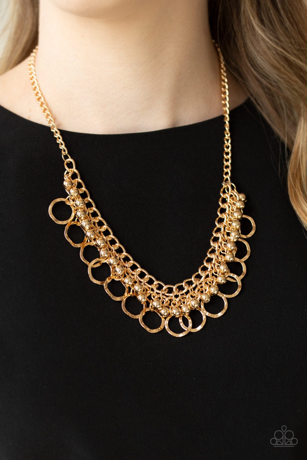 Ring Leader Radiance - Gold Necklace With Matching Earrings - A Diva Mentality 