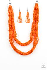 Right As RAINFOREST Orange Paparazzi Necklace