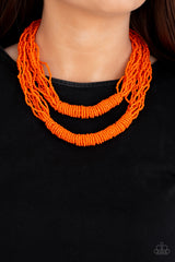 Right As RAINFOREST Orange Paparazzi Necklace