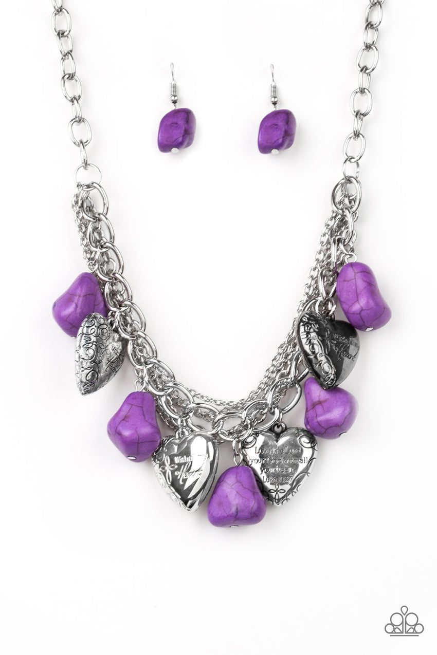 Change Of Heart Purple Paparazzi Necklace