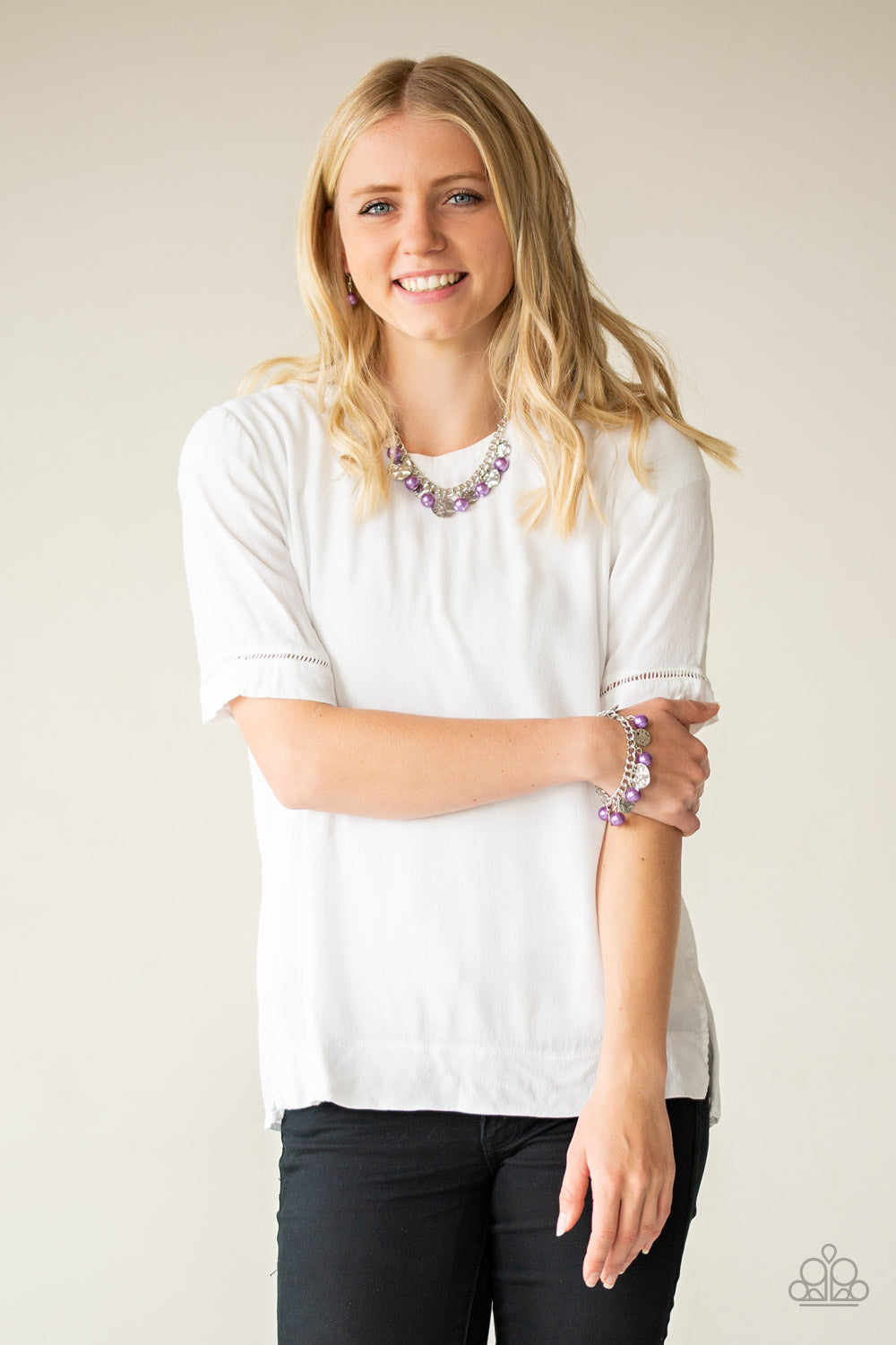 Seaside Sophistication - Purple Necklace With Matching Earrings - A Diva Mentality 