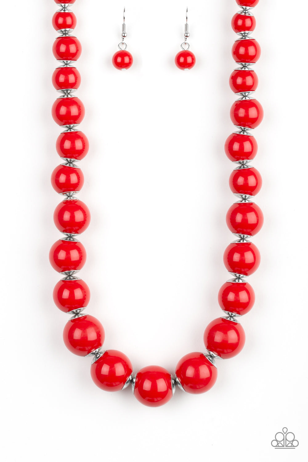 Everyday Eye Candy - Red Necklace With Matching Earrings - A Diva Mentality 