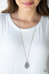 Gleaming Gardens - Silver Long Necklace - A Diva Mentality 