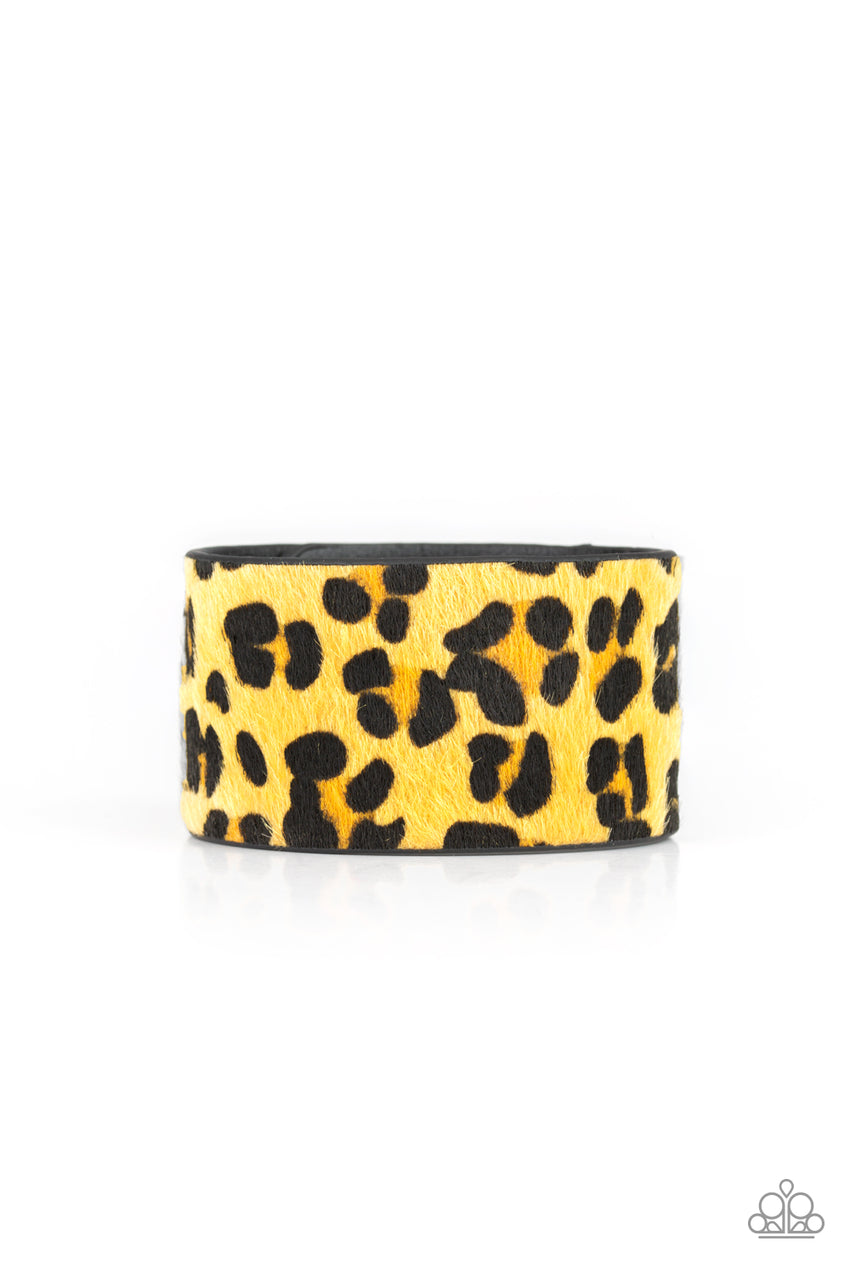 Cheetah Cabana Yellow Paparazzi Snap Bracelet