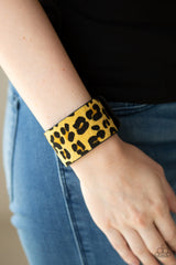 Cheetah Cabana Yellow Paparazzi Snap Bracelet