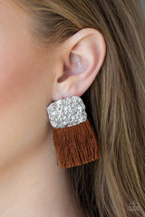 Plume Bloom Brown Fringe Earrings - A Diva Mentality 