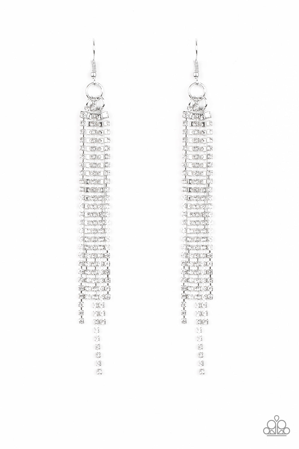 Center Stage Status White Earrings - A Diva Mentality 