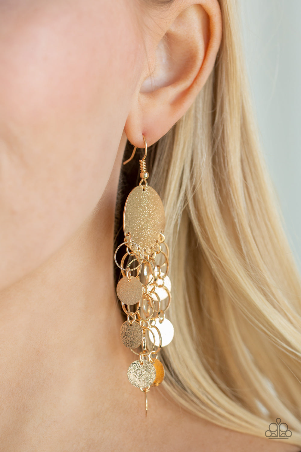Turn On The BRIGHTS Gold Earrings - A Diva Mentality 