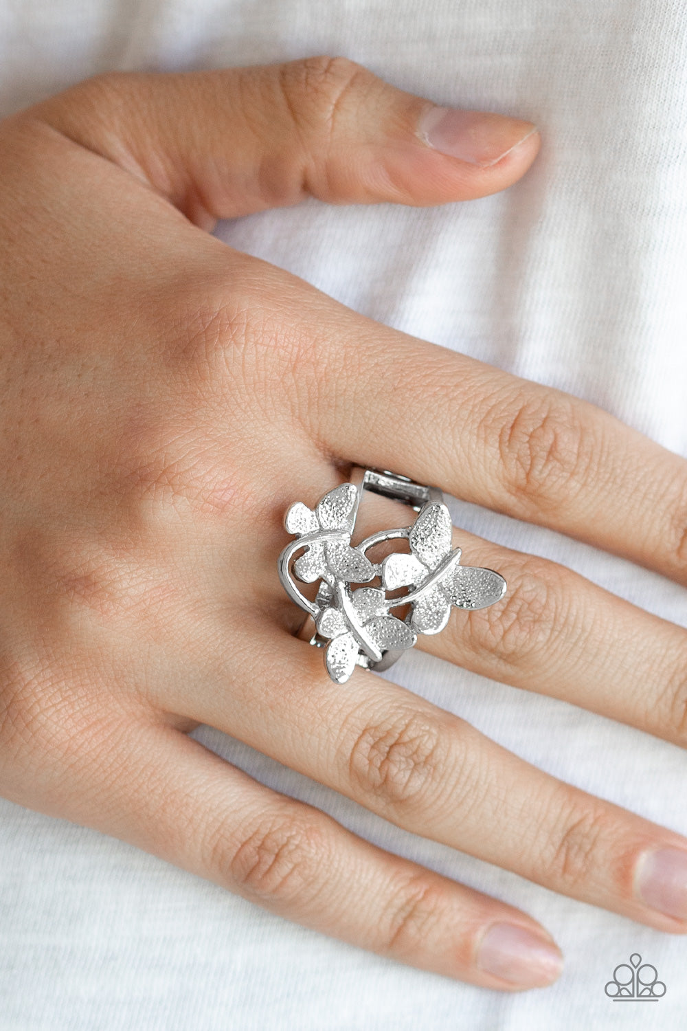 Full Of Flutter Silver Paparazzi Rings