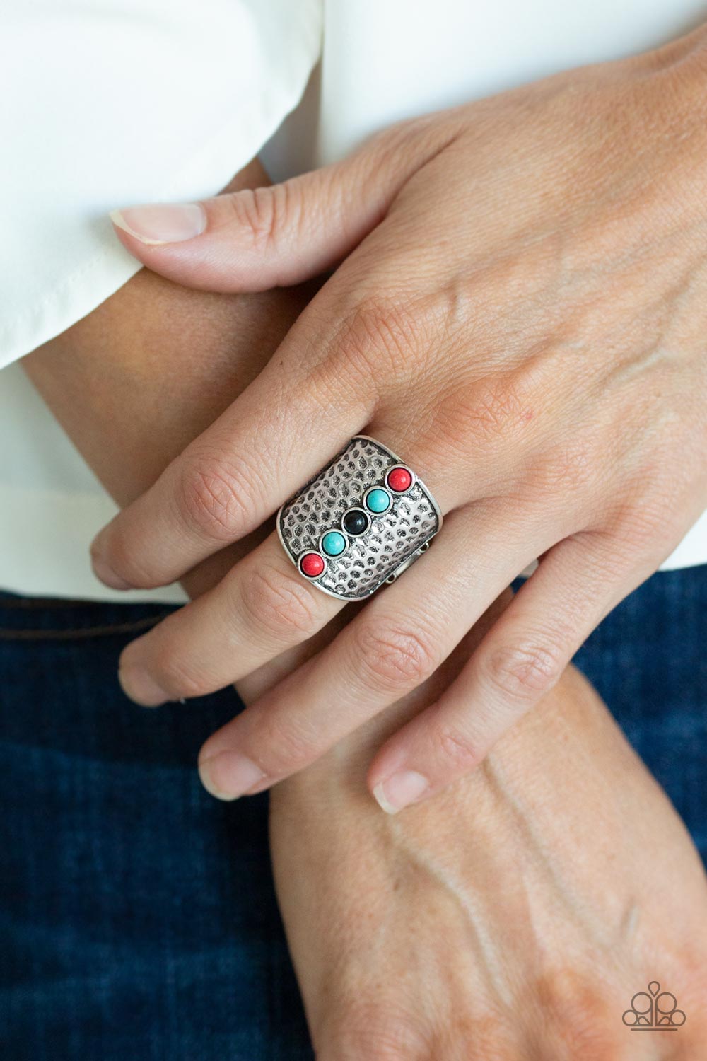 A Line In The SANDSTONE Red Paparazzi Rings