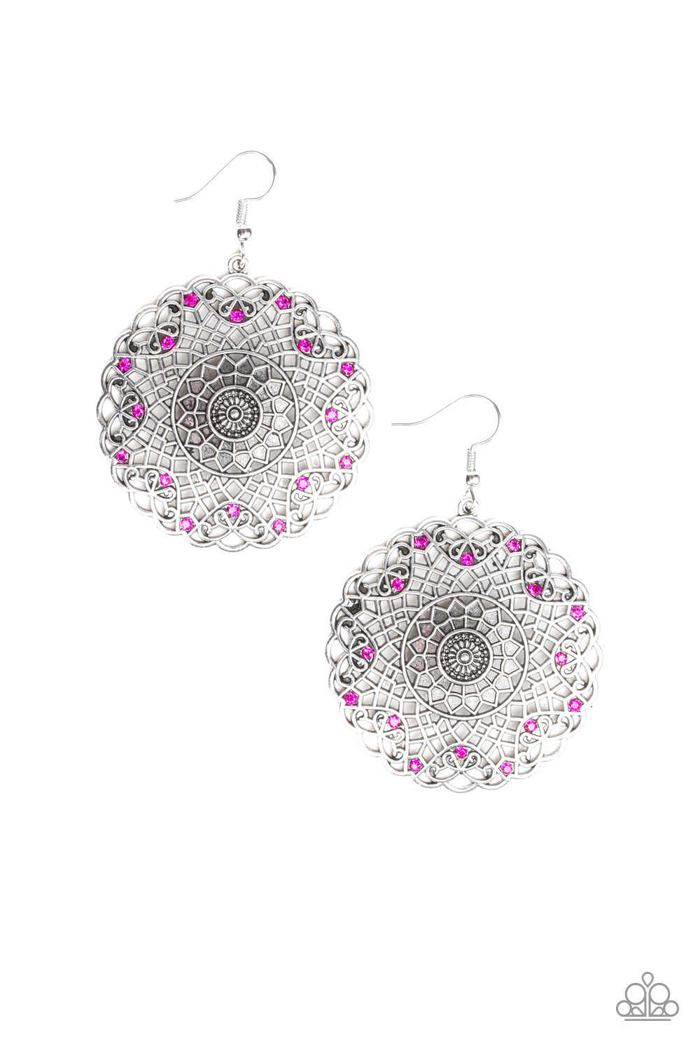 Mandala Mandalay- Pink Earrings - A Diva Mentality 
