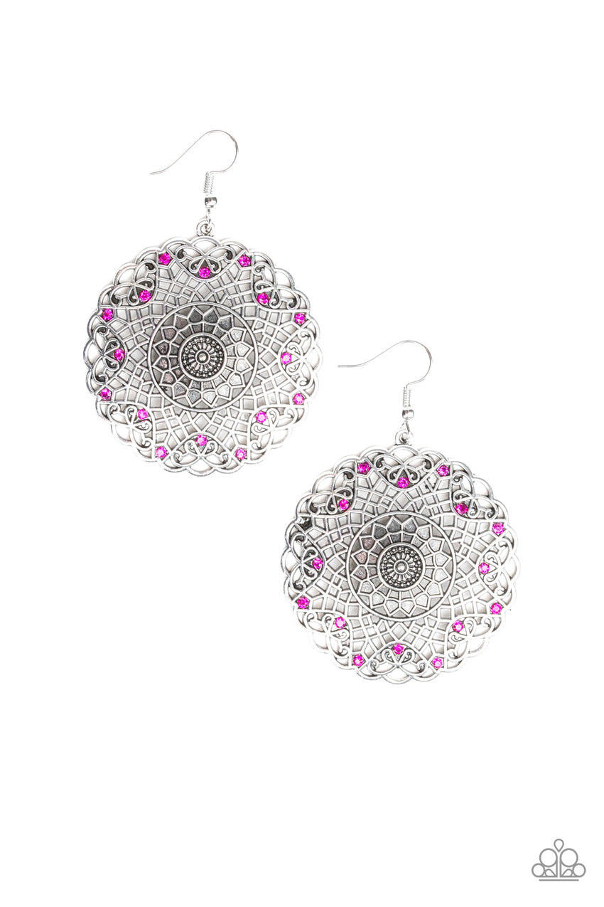 Mandala Mandalay- Pink Earrings - A Diva Mentality 