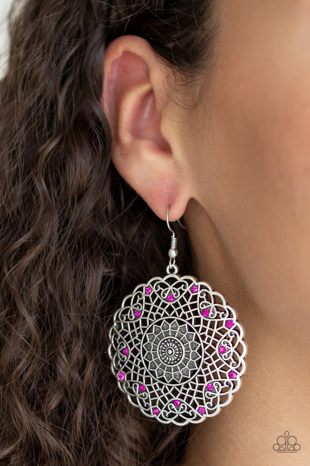 Mandala Mandalay- Pink Earrings - A Diva Mentality 