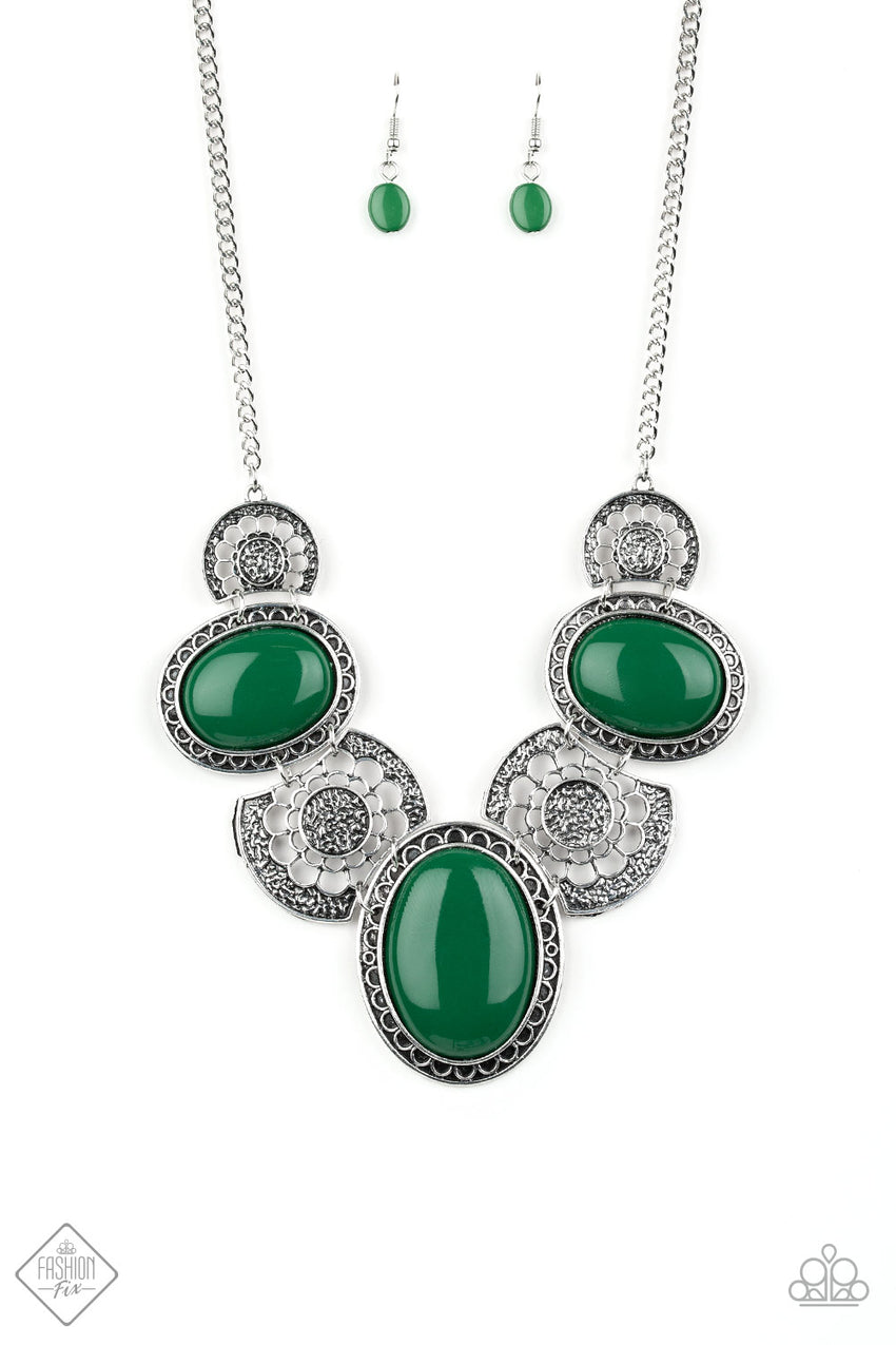 The Medallion-aire Emerald Green Necklace - A Diva Mentality 