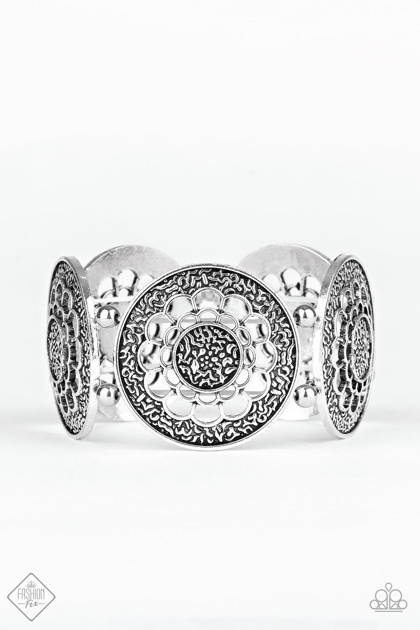 Marigold Medallions Silver Bracelet - A Diva Mentality 