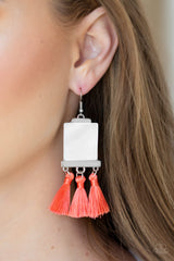 Tassel Retreat - Orange Earrings - A Diva Mentality 