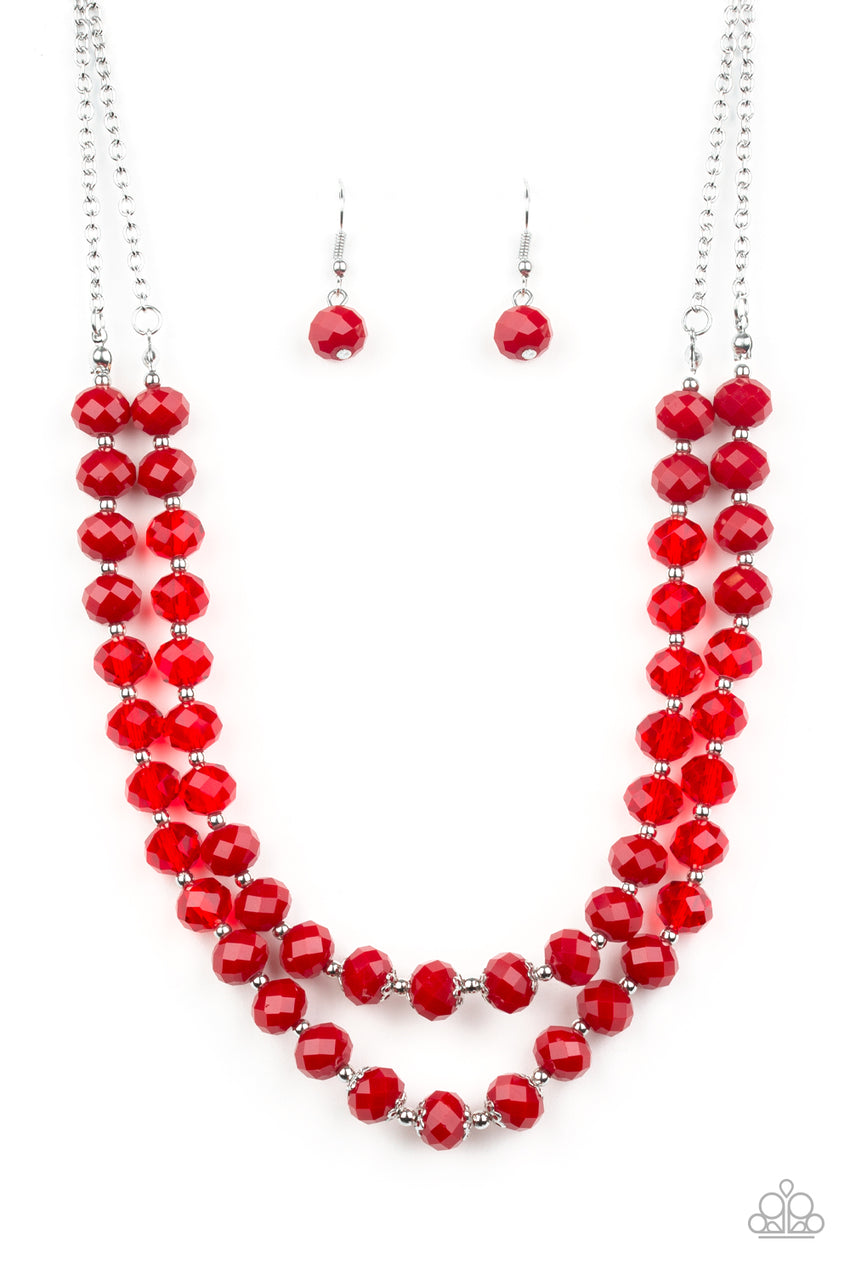 Glitter Gratitude - Red Necklace - A Diva Mentality 