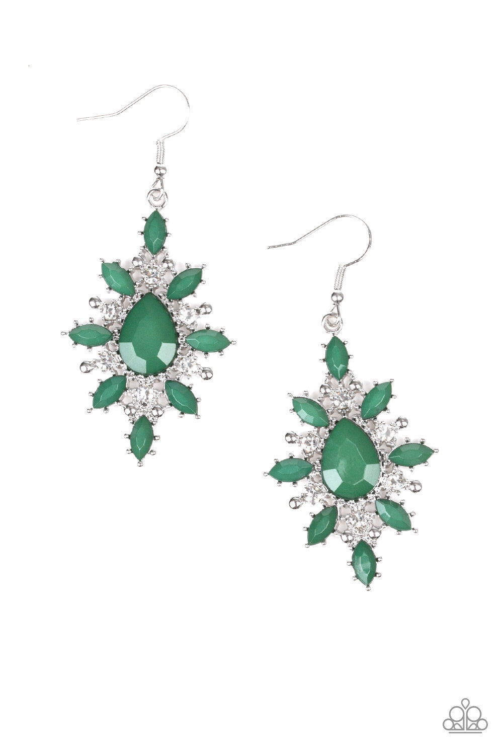 Glamorously Colorful Green Earrings - A Diva Mentality 