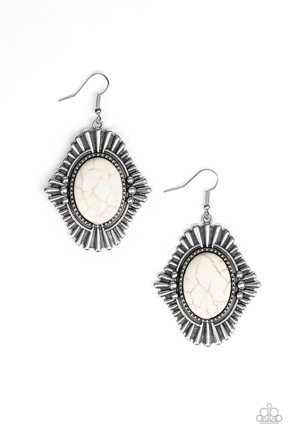 Easy As PIONEER White Earrings - A Diva Mentality 