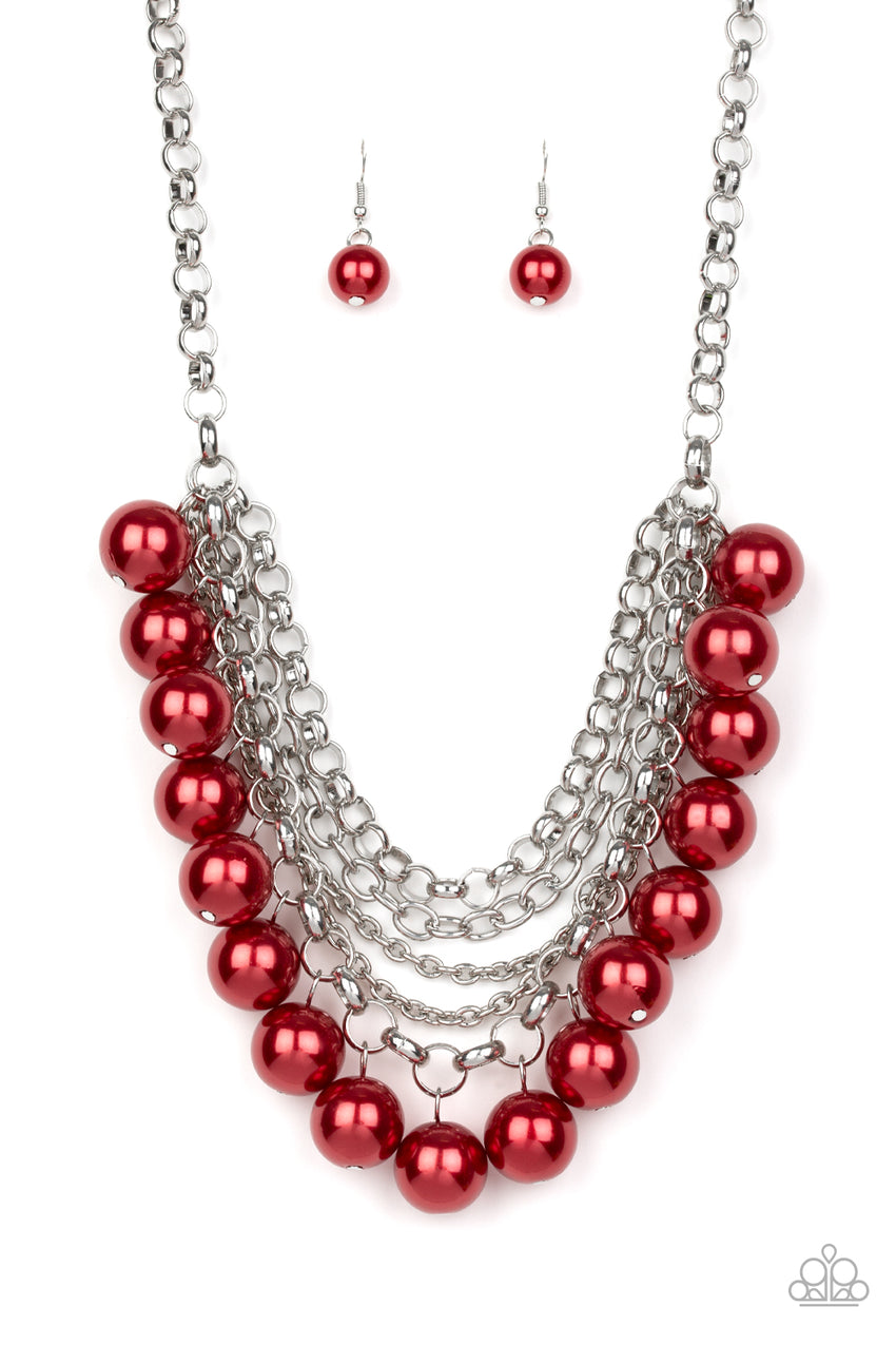 One-Way WALL STREET Red Necklace - A Diva Mentality 