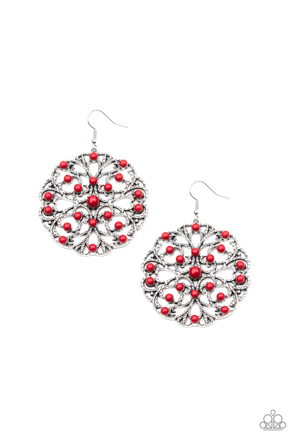 Rainbow Dew Red Paparazzi Earrings